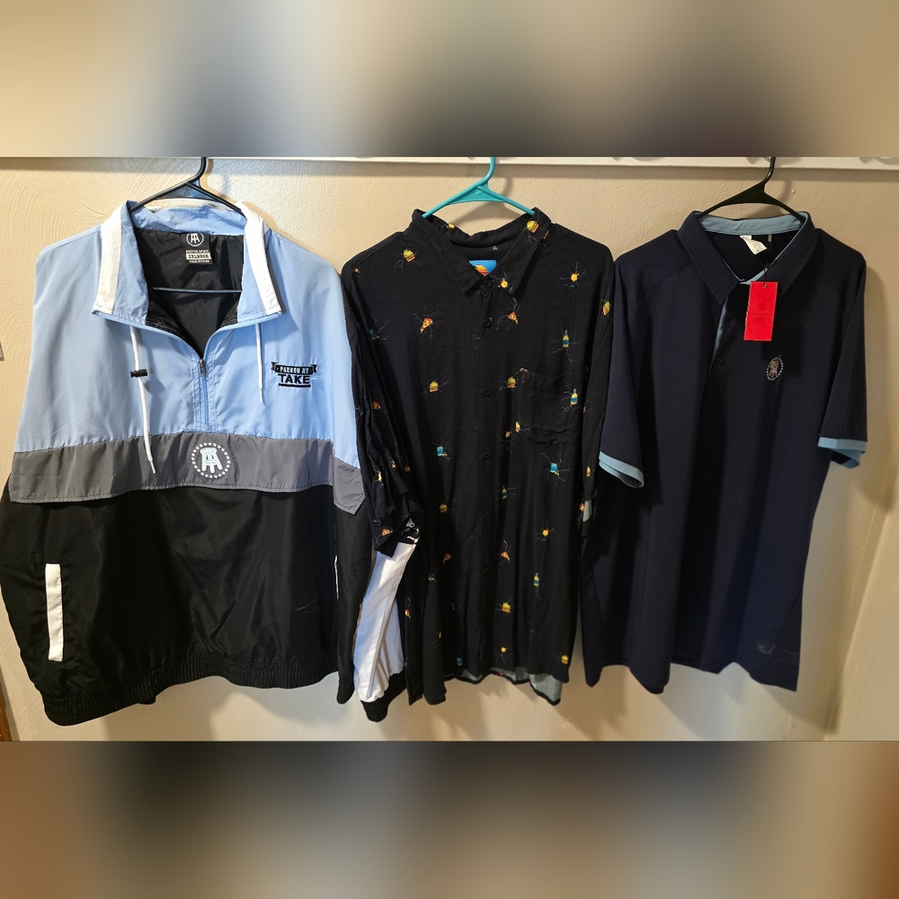 Barstool Sports 3XL Bundle – Windbreaker, Button-Up & Polo (Like New)